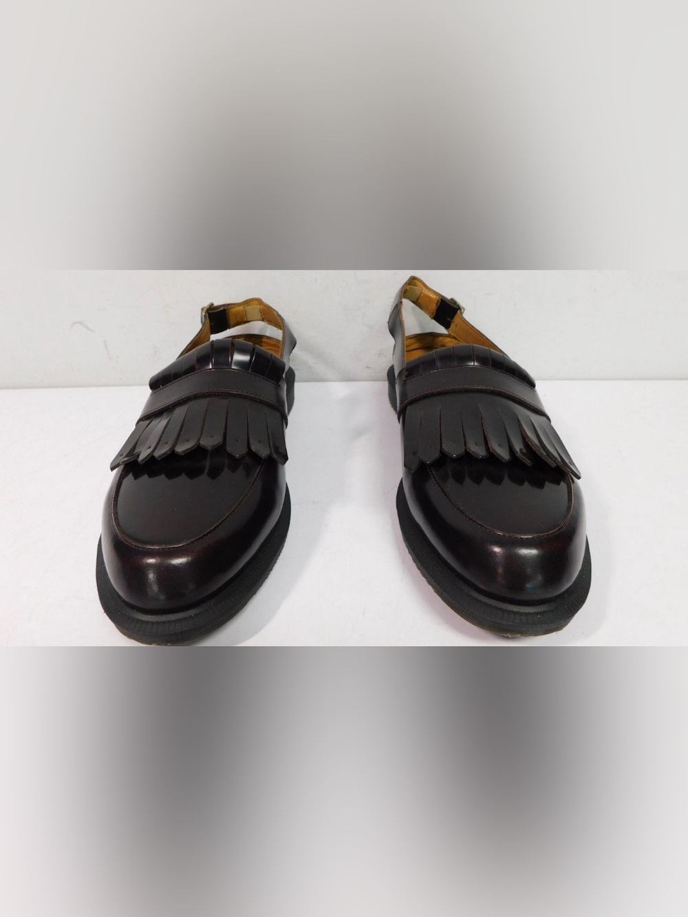 Dr. Martens Burgundy Leather Kiltie Loafers